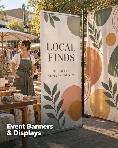 Outdoor event displays · Community business lifestyle printing idea