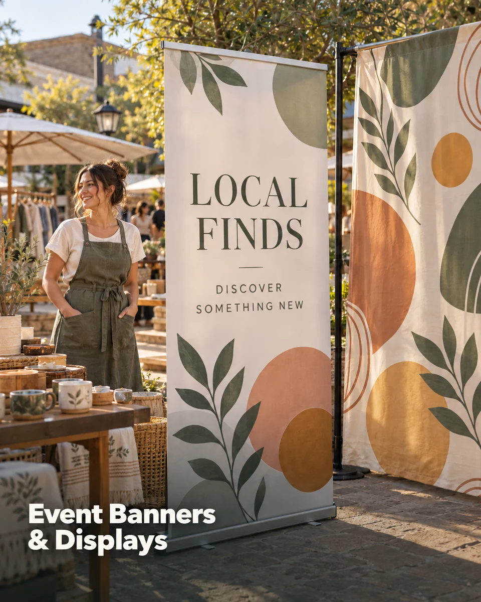 Outdoor event displays · Community business