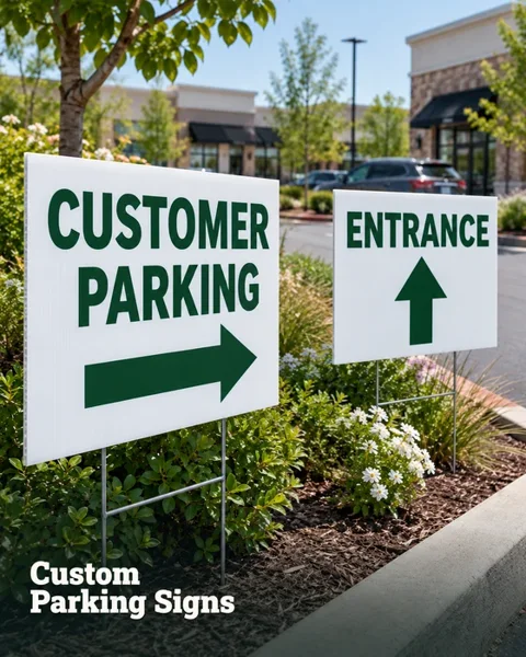 Parking and directional signs · Houston neighborhood lifestyle printing idea