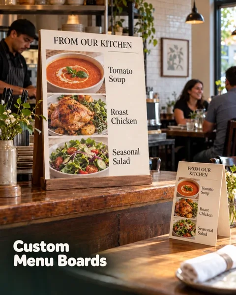 Neighborhood restaurant menus · Neighborhood favorites lifestyle printing idea