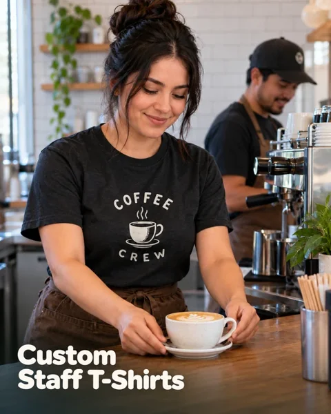 Cafe crew T-shirts · Neighborhood favorites lifestyle printing idea