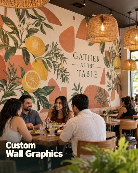 Cafe wall graphics · Neighborhood favorites lifestyle printing idea