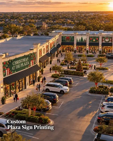 Plaza Sign · Retail & events lifestyle printing idea